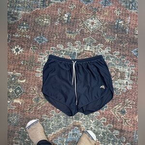 Men’s Tracksmith Vancortlant Grand Short; 4”; worn; navy; medium